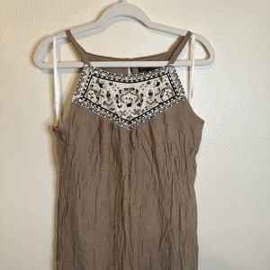 Luxology Embroidered Beaded Tunic Top/Dress Sz. L